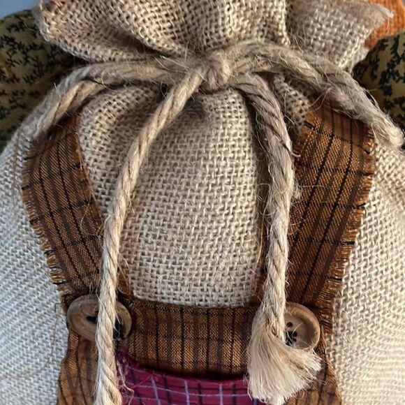 Farmhouse Color Rustic Multi-Fabric Thanksgiving Stuffed Turkey 19” Table Topper - Picture 12 of 16